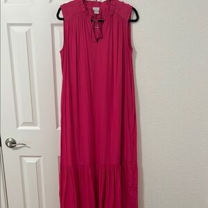 Chico's Pink Sleeveless Ruched Sundress